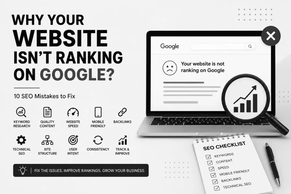 website not ranking on google